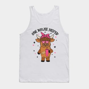 One Boojee Heifer Highland Cow Tumbler Farm Animal Valentine Tank Top